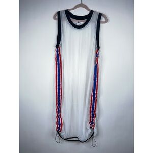 NikeLab Riccardo Tisci Mesh White Jersey Dress Stripes Athleisure Athetic Medium